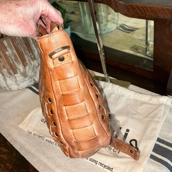 NWT Bed Stu Leather Keiki Crossbody Bag Handbag Tan DD Dip Dyed MSRP $235 - Picture 6 of 13